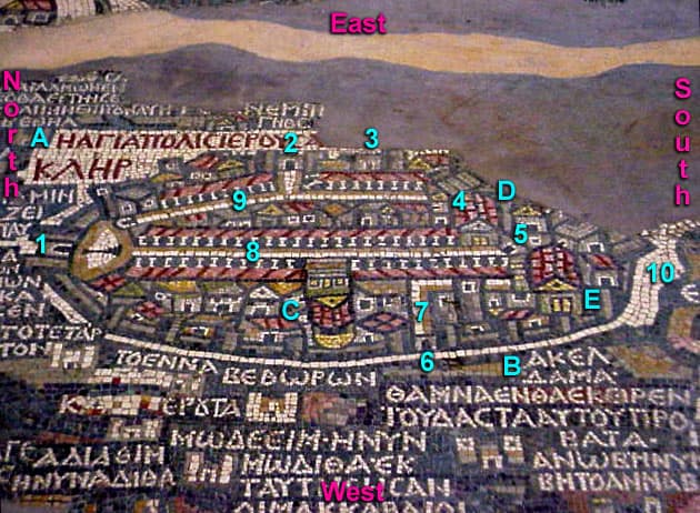 Madaba Map Marked