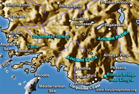 Map or image for Limyra Roman Bridge
